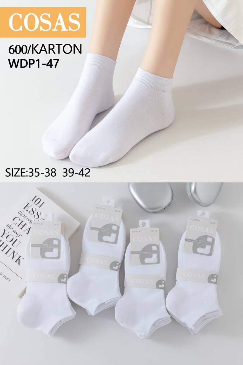 Skarpety damskie Roz 35-42, 1 kolor Paczka 40 szt